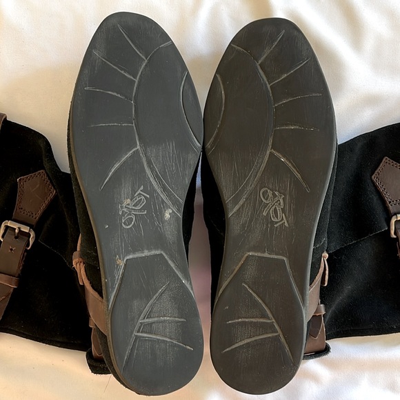 otot Suede Boots with Straps Black/Brown Size 9 EUC - Picture 6 of 12